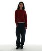 PARTIMENTO WOMEN Gradient Wide Rib Knit Crew Neck_Red