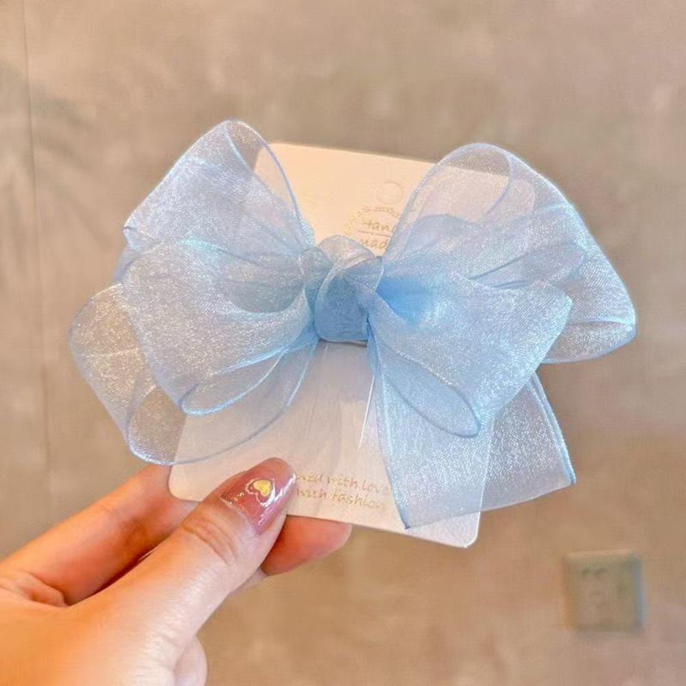 Korean Mesh Gauze Bow Baby Hairpins Fairy Princess Girl Back Head Hair Clips Top Clips Side Clip Kids Headwear Bair Accessories