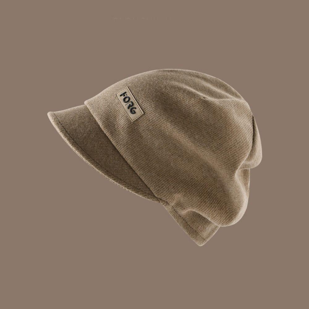 Elastic Knitted Hat Soft Mask Woolen Hat Versatile Pullover Cap  Women