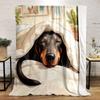 Multi-size Dachshund Theme Print Blanket Warm Soft Fluffy Kids and Adult Sofa Bed Throw Blanket Outdoor Travel Camping