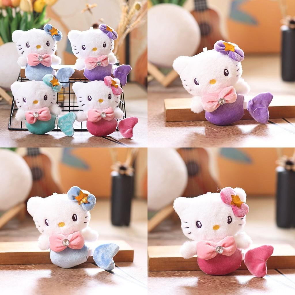 Cute Hellokitty Plush Keychain With Tail For Bags And Gifts