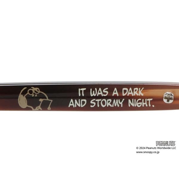 Boston type glasses PEANUTS SNOOPY Novel King Literary Ace type from above glasses Eyeglasses Optometry adjustment Date glasses Prescription lens