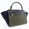 CELINE Trapeze Handbag Black / grey felt/Calfskin Women Used