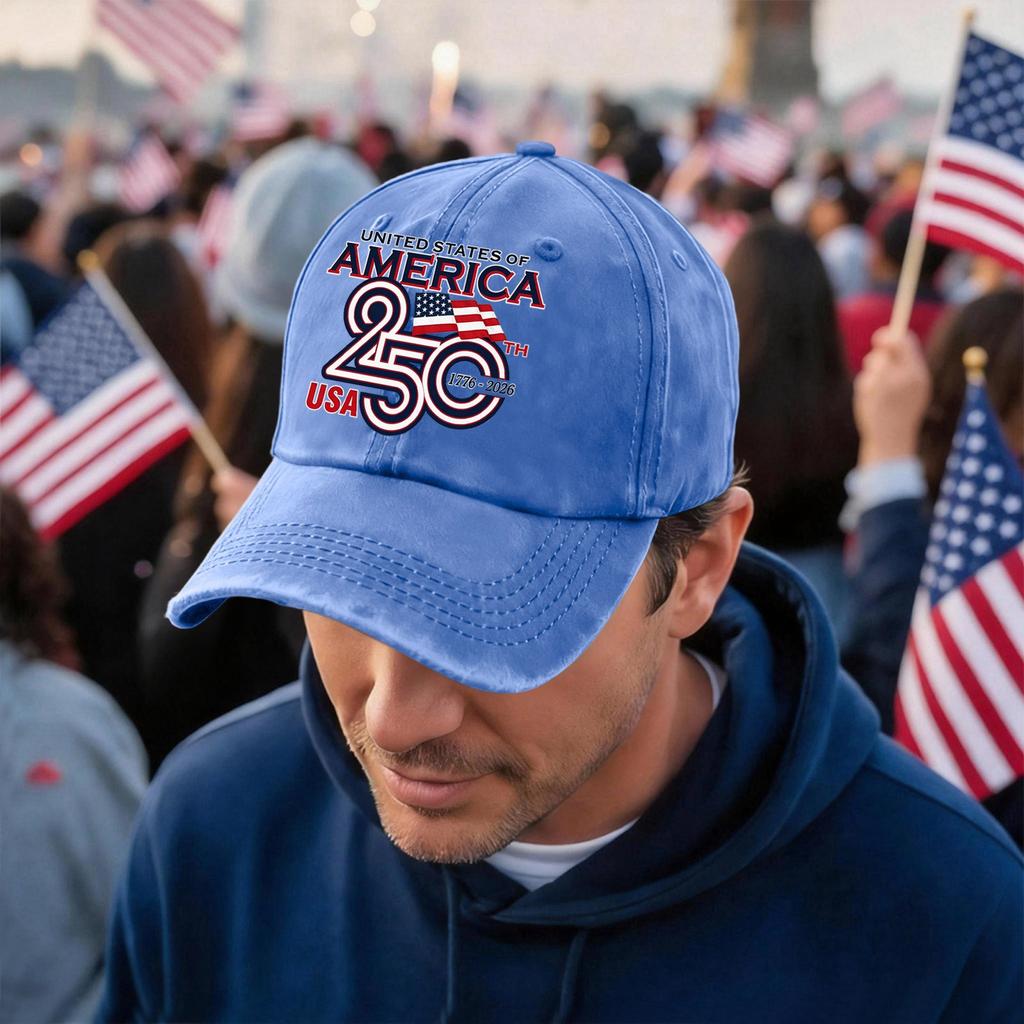 Men's and Women's Matching American 0th Anniversary Anniversary Embroidered Vintage Washed Baseball Cap
