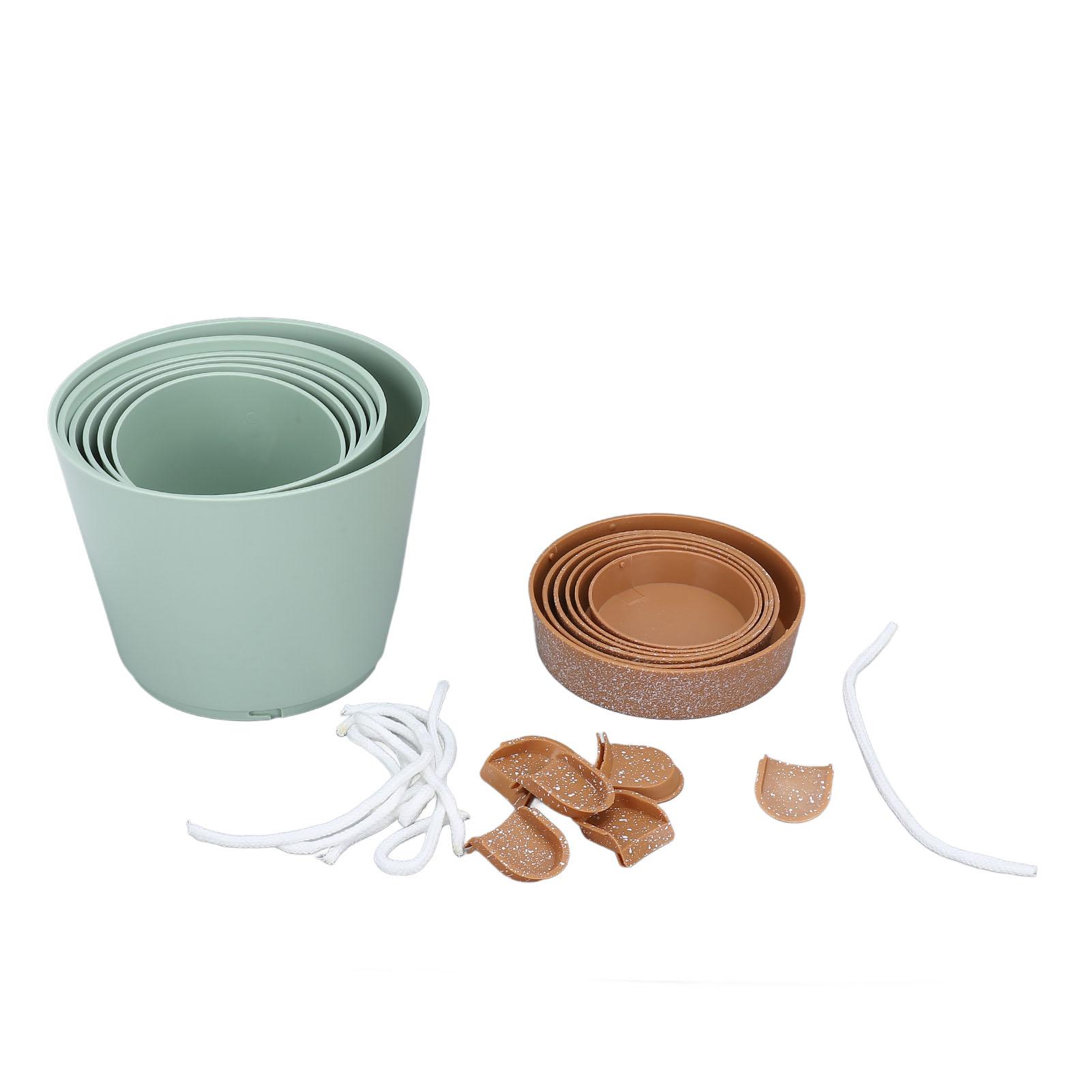 

6Pcs Self Watering Planter Buckle Design Side Drainage Hole Plastic Indoor Plant Pot Flower Pot for зелёный