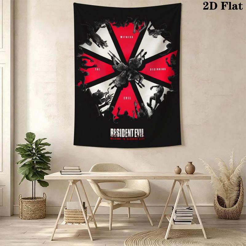 Resident Evil Umbrella Corporation Logo Tapestry Fashion Print Background Cloth Wall Covering Decoration Background Wall Hanging Cloth