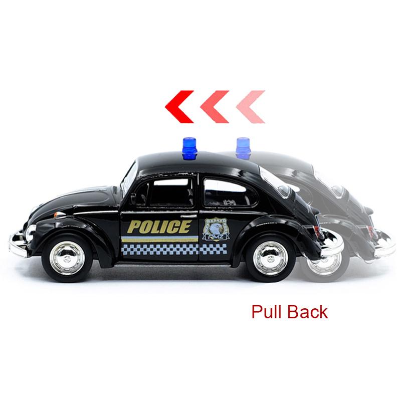 Policajný chrobák v mierke 1/36 1967 Policajný model auta zo zliatiny tlakového odliatku s vyťahovacím chrbtom pre deti Darčeky Kolekcia hračiek