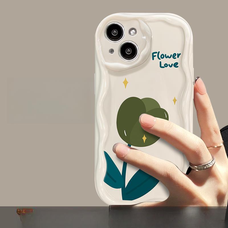 

Подходит для чехла для мобильного телефона Apple 14pro для женщин IPhone 15/13 Силиконовый мягкий чехол 12mini Подставка-тюльпан iPhone 6s Plus