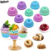 12 Pieces/set Of Use Food Grade Silicone Cake MoldCake Molds, Multi-colored Round Muffin Cups, Baking Silicone Cake Molds