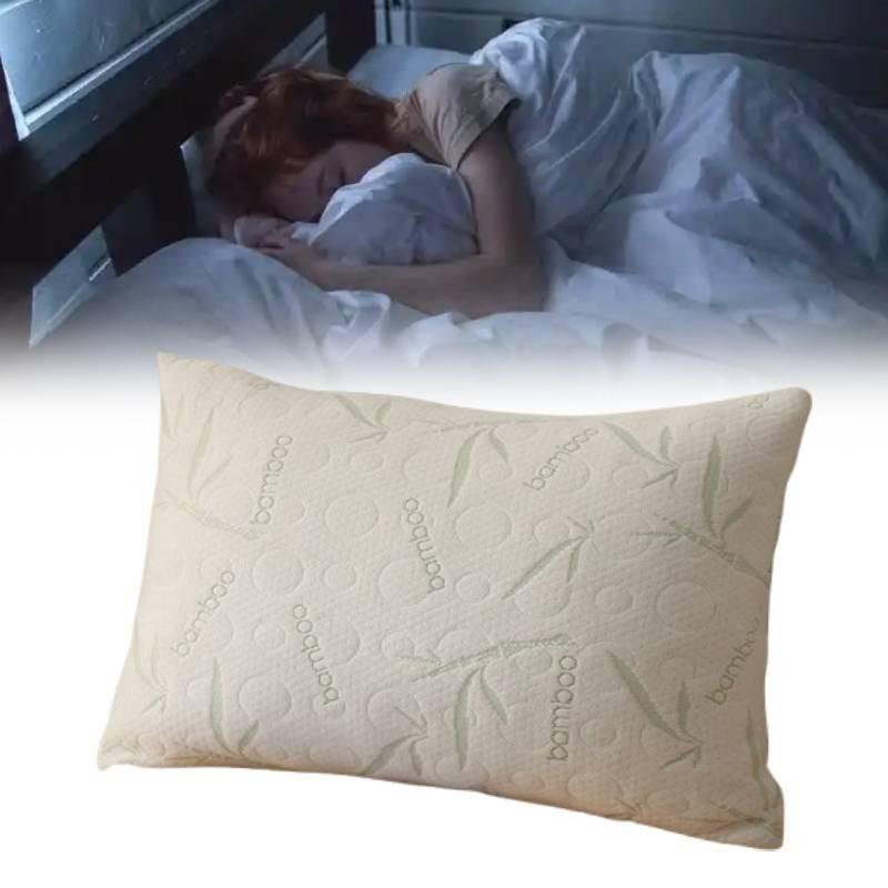 Memory Foam Luxury Pillow With Cool Silk Knit Cover For Adult Sleep Comfort