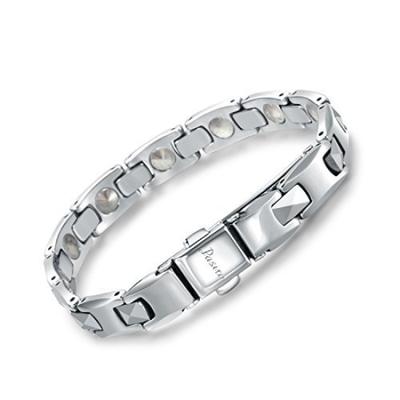 Pasiro Germanium Bracelet Tungsten Germanium Count 10 Static Elimination Magnetic Bracelet Silver Men's