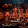 3Pcs Wooden Halloween Pumpkin Ornament 2D Flat Pumpkin Scarecrow Party Sign  Farmhouse Setting