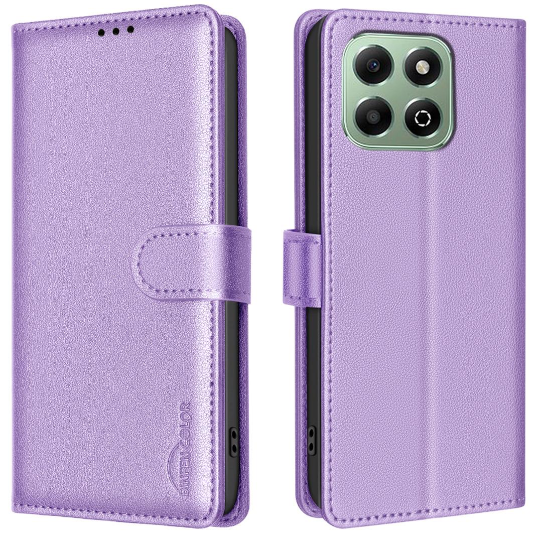 

BINFEN COLOR BF32 For Honor X6b 4G Case RFID Blocking Wallet Leather Phone Cover Purple