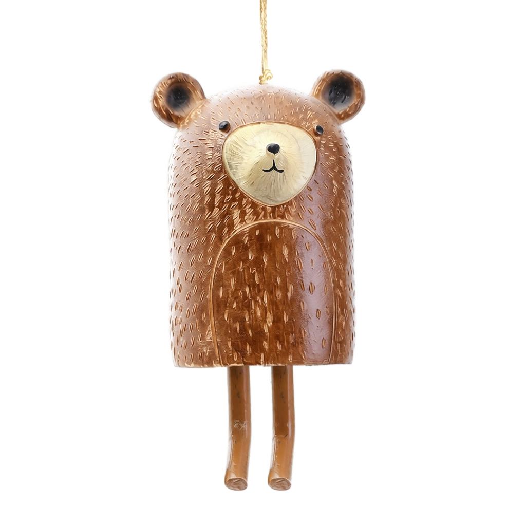 Ceramic Wind Hanging Ornament Animal Shaped Bell for Indoor Outdoor Garden Home Decor Porch Patio