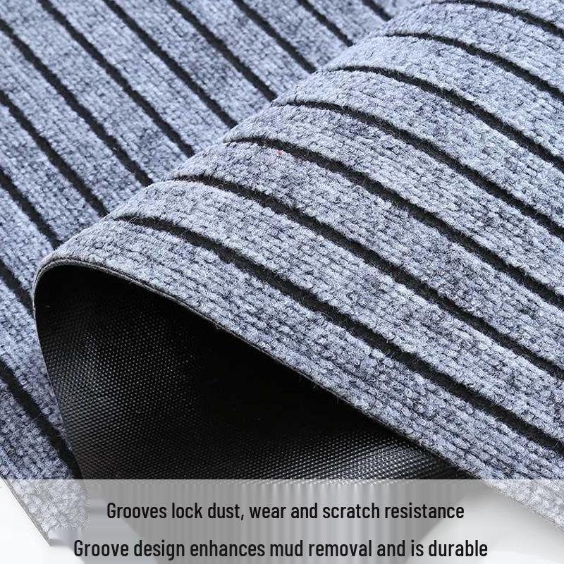 PVC Seven-Stripe Water-Absorbent Kitchen Floor Mat - Large Coverage, Non-Slip, Dirt-Resistant Entryway Carpet