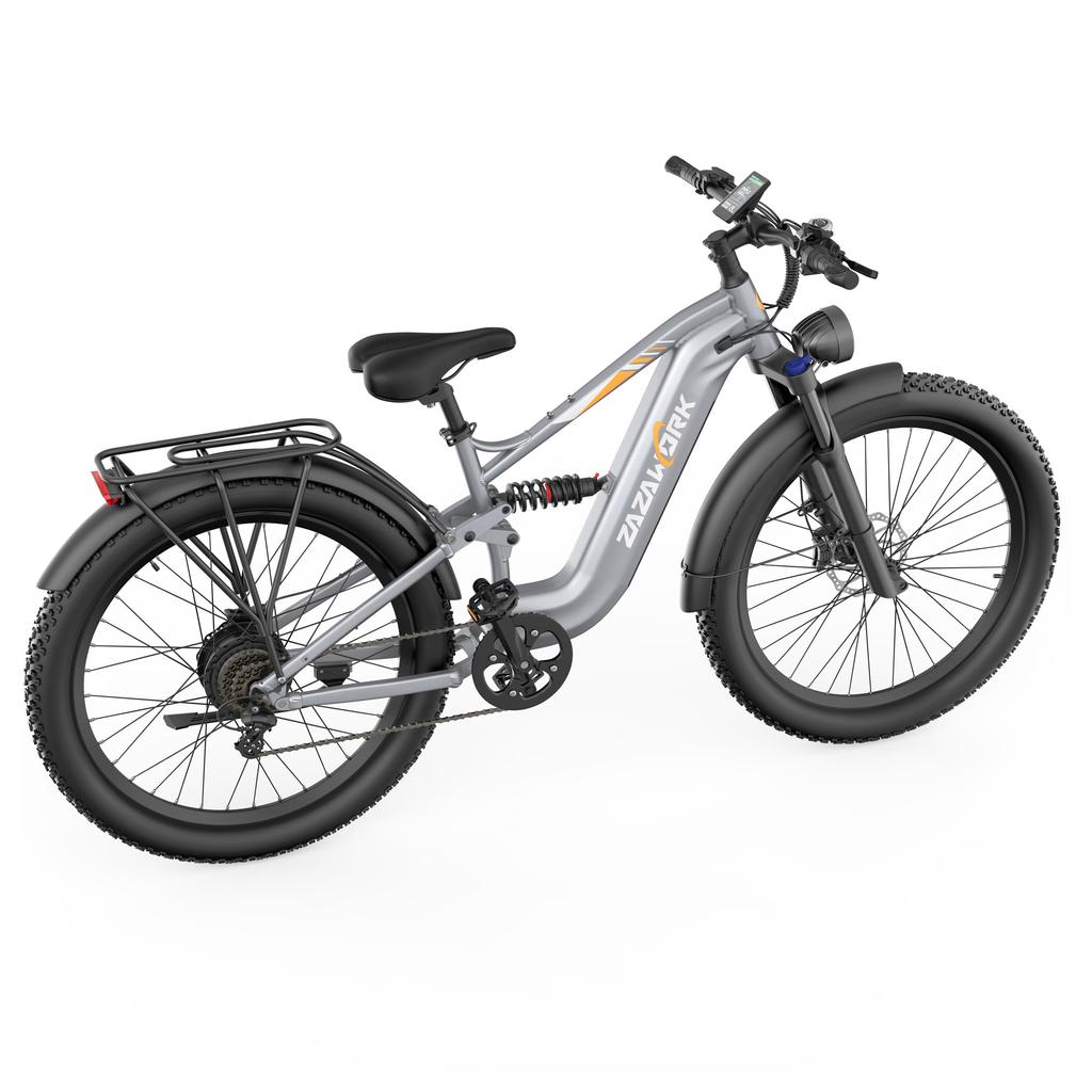 ZAZAWORK CF500: 1000W eats mountains. 48V20Ah lasts weeks. 27" tires grip hard. Two-seat e-bike
