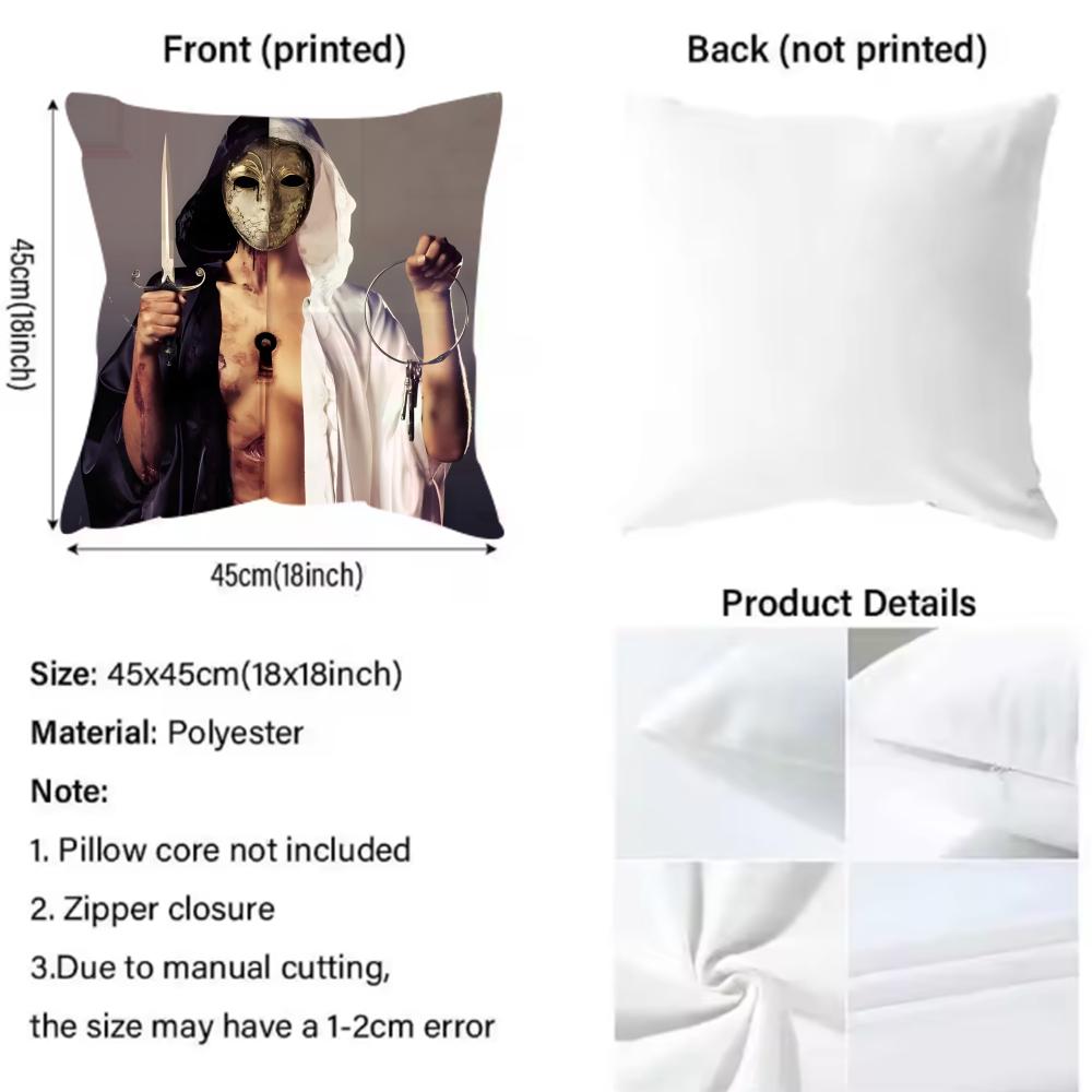 B-Bring Me The H-Horizon Rock Band Cushion Cover Pattern Printed Pillowcase for Living Room Sofa Cushion Cover & Bedroom Decor