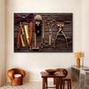 Abstract Golden Lifestyle Barbershop Canvas Painting Nordic Barber Tool Posters And Prints Wall Art Pictures Washroom Home Decor No Frame