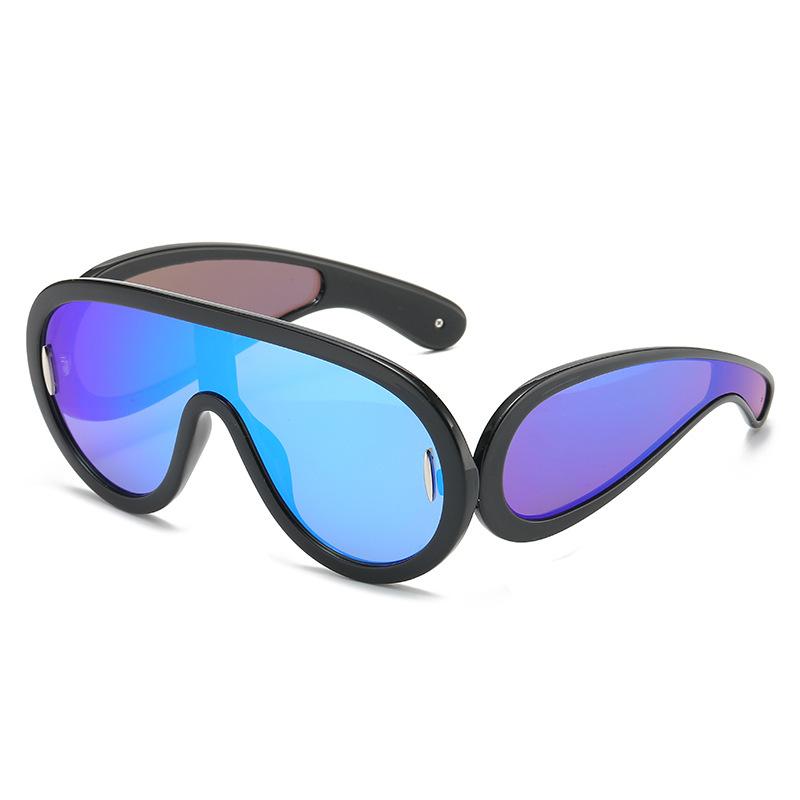 Fashion Futuristic Punk Hip-Hop Oversized One-Piece Sunglasses – Stylish Outdoor UV Protection Shades