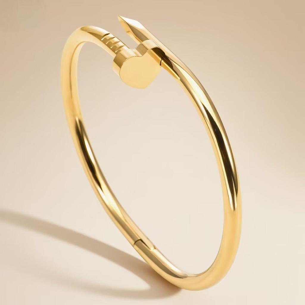 Summer Fashion Stainless Steel 18K Gold-Plated Bracelet Set for Women - Elegant, Simple Jewelry