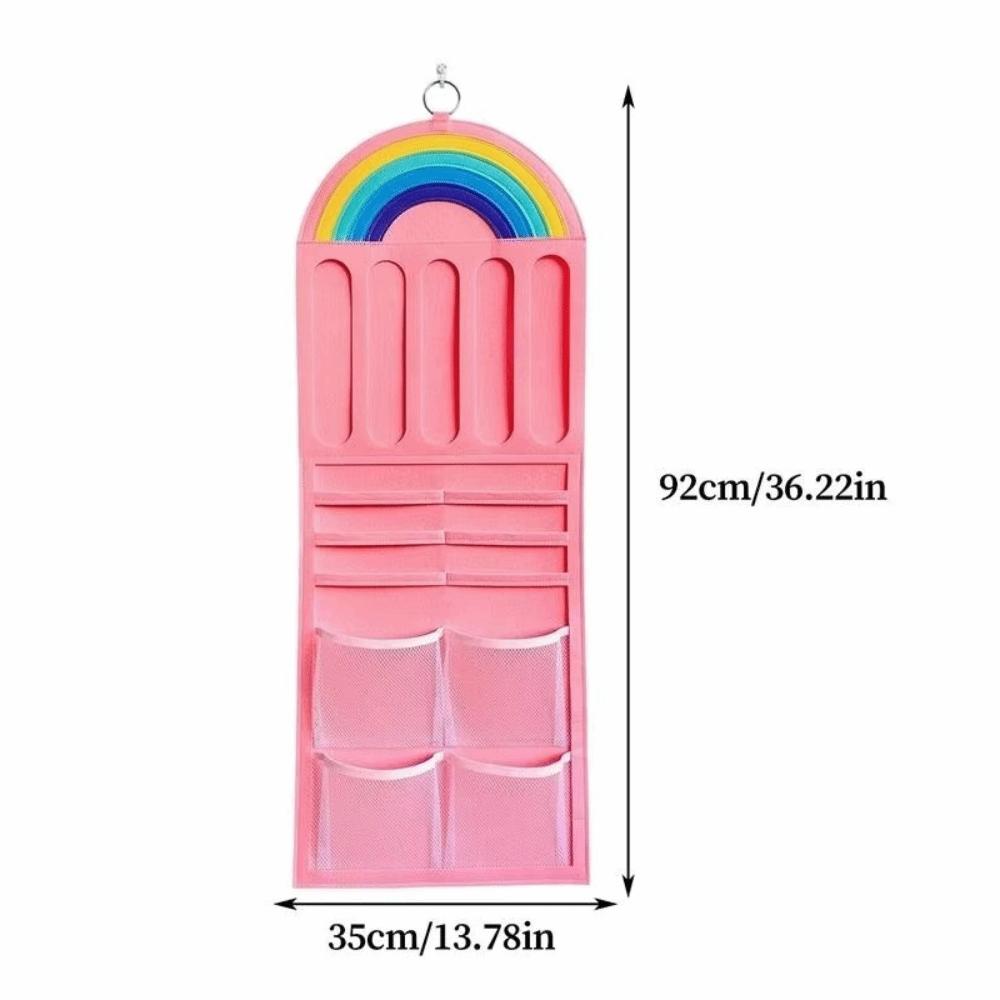 Multifunctional Hairpin Display Rack Wall-mounted Large Capacity Hair Clip Storage Bag Rainbow Design Cloth Hair Bow Organizer