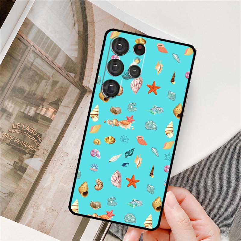 Seashell Shell Sea Art Phone Case For Samsung Galaxy S25 Ultra S9 S10 S20 S22 S21 Plus S23 FE S24 Ultra Full Cover