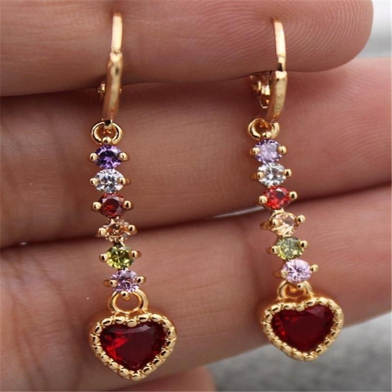 

Модные висячие серьги для женщин, серьги-цепочки золотого цвета с радужным цирконием, ювелирные аксессуары для свадьбы, подарка на помолвку Gold