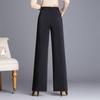 Women's High-Waisted Wide-Leg Pants: Autumn Drape, Loose Fit for Runway, Square Dancing, Social & Latin Dance, and Mother's Wear.