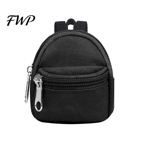 Oxford Cloth Key Bag Mini Backpack Coin Purse, Scratch Resistant Zippered Compartment Small Zipper Pouch Keychain Bag, Waterproof Earphone Case