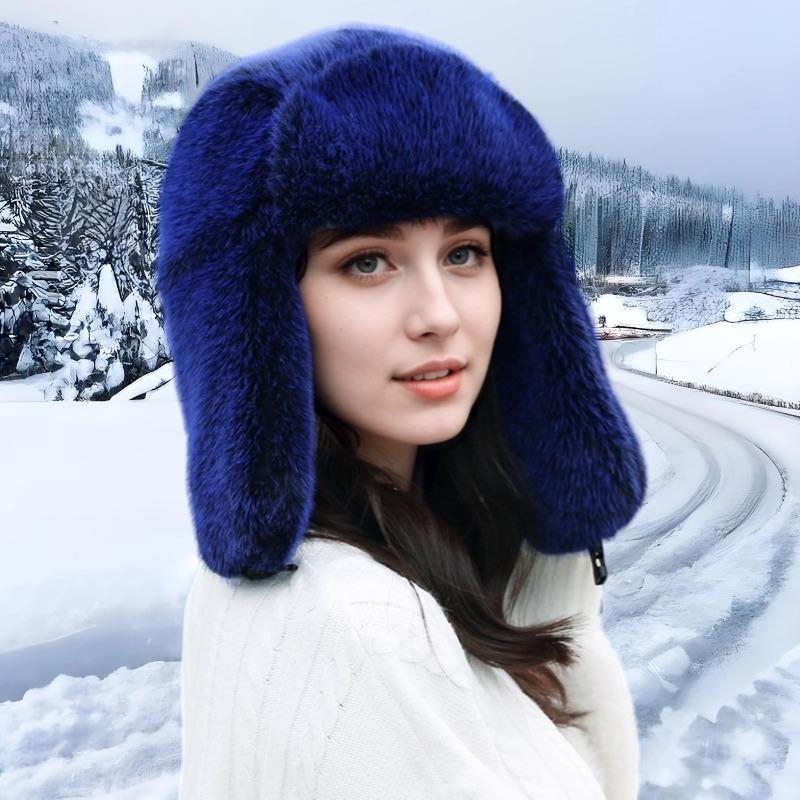 New Fox Hair Female Winter Warm Snow Cap Outdoor Travel Ear Cap Ski Cap Imitation Fur