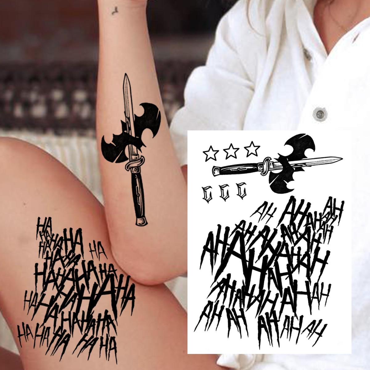 

Черный Волк Демон Временные Татуировки Для Мужчин Женщин Взрослых Детей Поддельные Сова Скелет Татуировки Наклейки Воин Тигр Рисунок Тела Татуировки Ноги