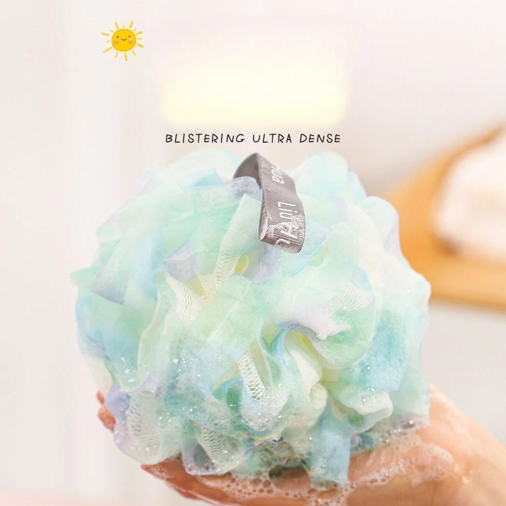 Dreamy Dazzling Color Bathing Flower Foaming Sponge Bubble Wisp Body Exfoliating Shower Flowers Mesh Ball Body Wash Skin Cleaner