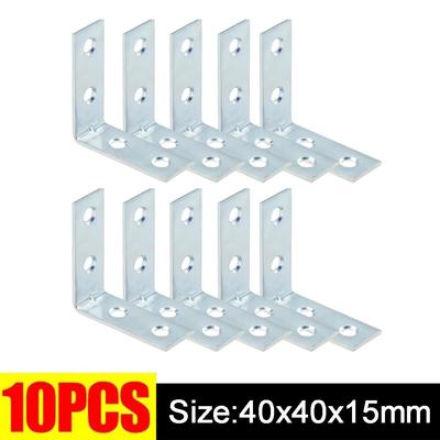 5pcs/10pcs Blue Zinc Plated Finish L Shaped Corner Bracket Cold Rolled Steel Material 40x40x15mm Furniture Corner Support