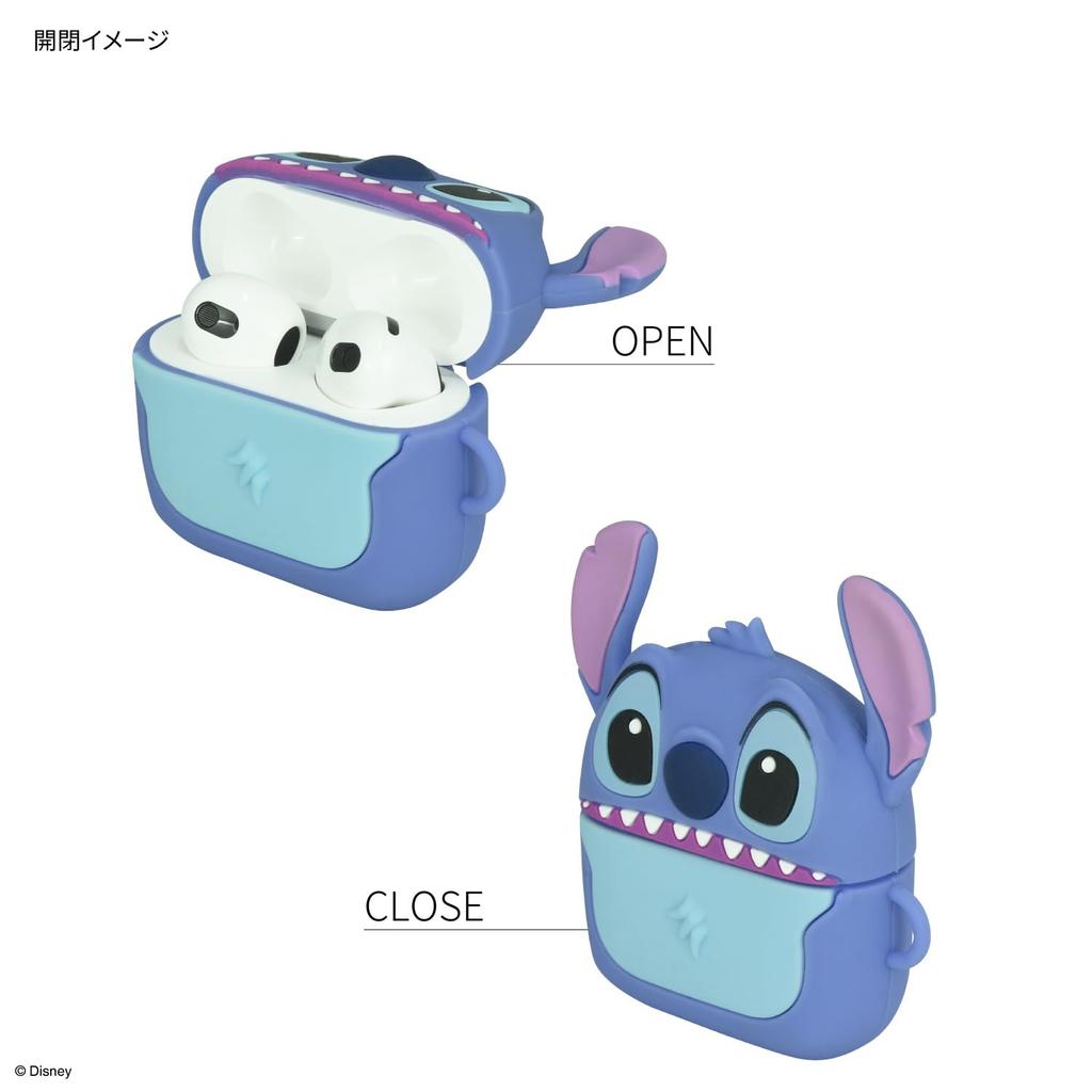 Gourmandise Disney Character AirPods Compatible Silicone Case Stitch (3rd Generation) DNG-42ST