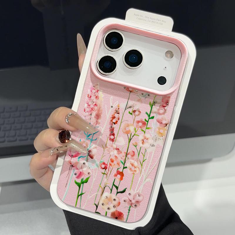 Leather Texture TPU Phone Case For iPhone 17 17e 16e 16 15 Pro Max 14 13 Pro Max 11 Sunflower Pattern Soft Silicone Back Cover