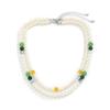 Versatile Autumn Winter New Double Layer Stacked Colorful Spliced Pearl Men's Necklace