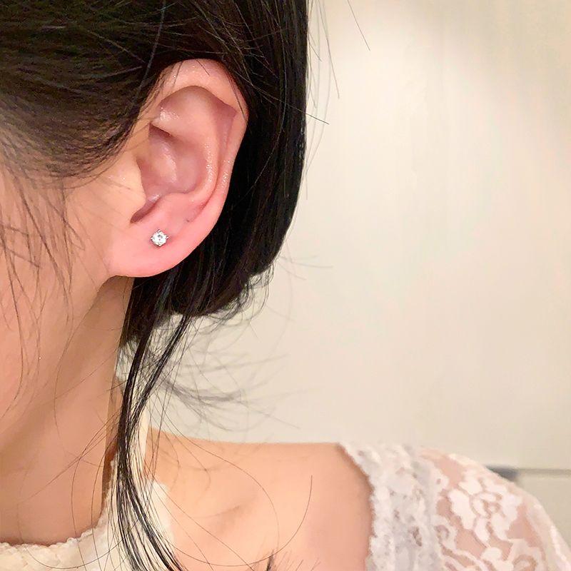 Ear-Caring Bi Medical Titanium Steel Flash Diamond Ear Bone Stud Small and Delicate Ear Stud Female Earrings Sleep No Need to Take off Earrings