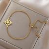 Trendy Adjustable Double Layer Witch Knot Bracelet for Women - Stainless Steel Hand Jewelry
