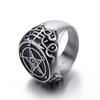 New Man Ring Pentagram Baphomet Goat Sulfur Leviathan Cross Satan Devil Symbol Ring Jewelry