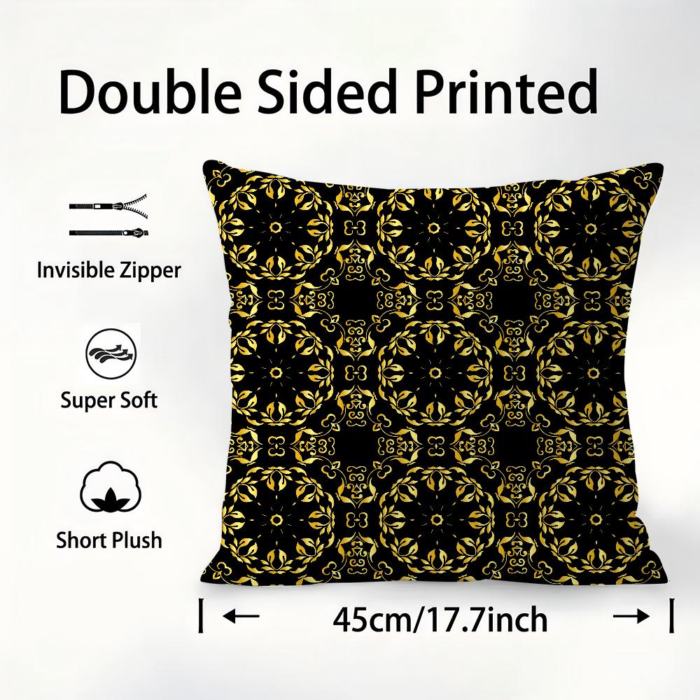 European Style Geometric Vine Pillow Case Plush Fabric Soft Pillowcase Double Sided Print Sofa Cushion Cover Throw Pillow Cover