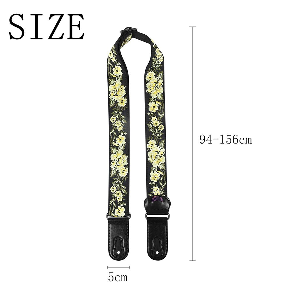 Guitar Shoulder Strap Ukulele Strap Guitar Strap For Electric Guitar Bass Folk Embroidered Floral Strap For Women Men Performance Live Show