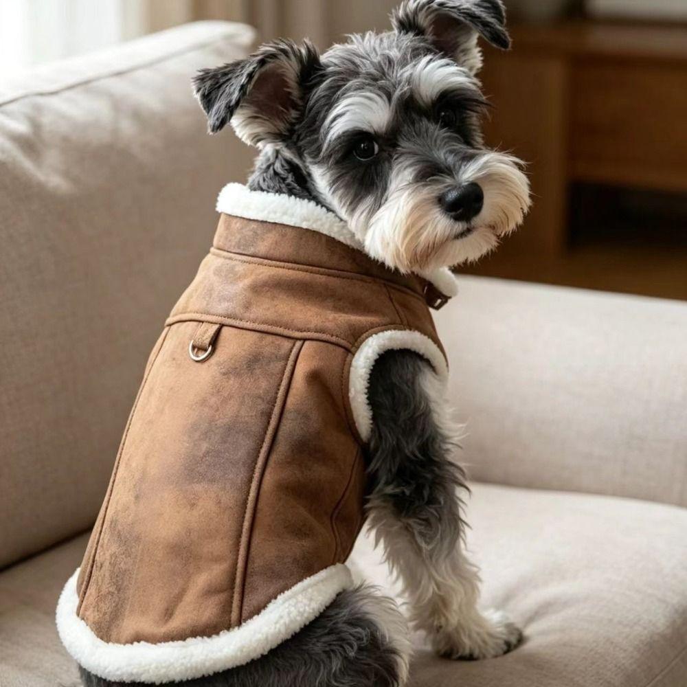 Solid-Colour Pet Padded Vest Cotton Material Pet Winter Jacket Warm Small Dog Coat Pet Clothing