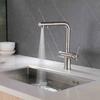 304 Stainless Steel Pull Out Filter Kitchen Faucet Drinking Water Kitchen Tap Dual Handle Hot and Cold Water Mixer Sink Tap