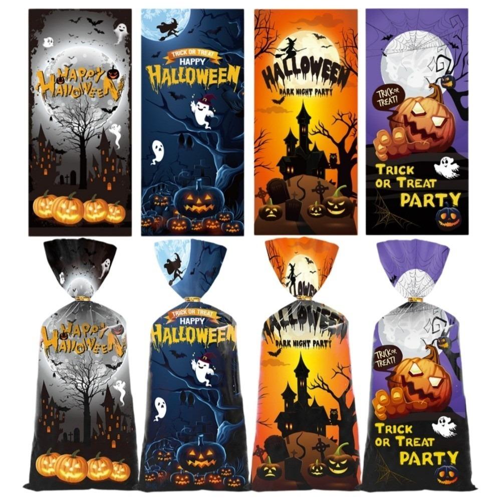 50pcs Exquisite Halloween Candy Bag Cute Drawstring Bag Snacks Candy Biscuit Bag Trick or Treat