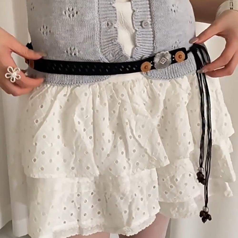 Wax Line Ethnic Style Belt Flower Women Woven Belt Elegant Bohemian Style Waist Chain  Female/Girls