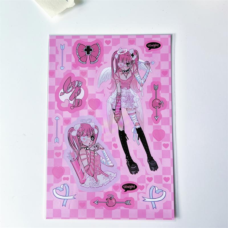 Korean ins Sweet Cool Girl Sticker Scrapbooking Diary DIY Album Decoration Sticker Aesthetic Stationery Art Supplies Personalizd