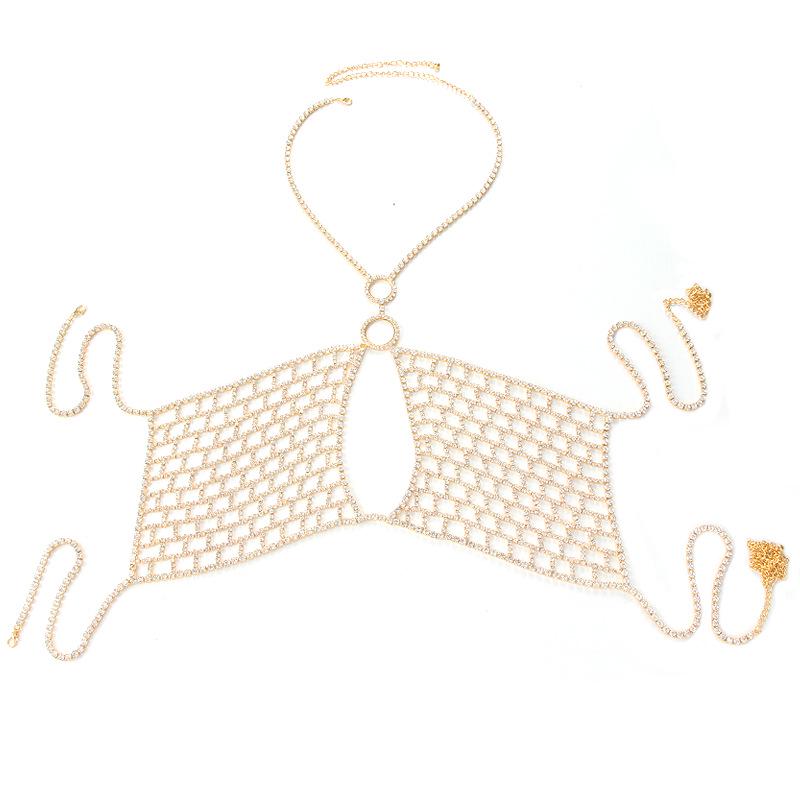 

Европейское и американское клубное бикини с цепочкой для тела из стразов