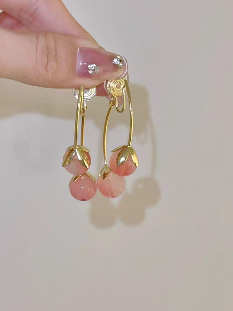 

2024 Розовые серьги-капли с вишнями: Стройное лицо, девичье очарование