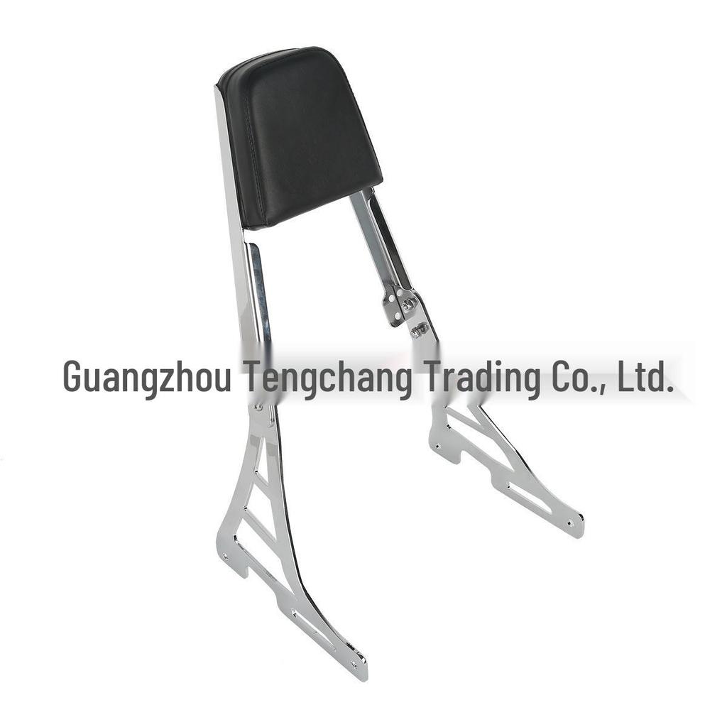 Stainless Steel & Faux Leather Motorcycle Backrest MT141 with Electroplated Bracket