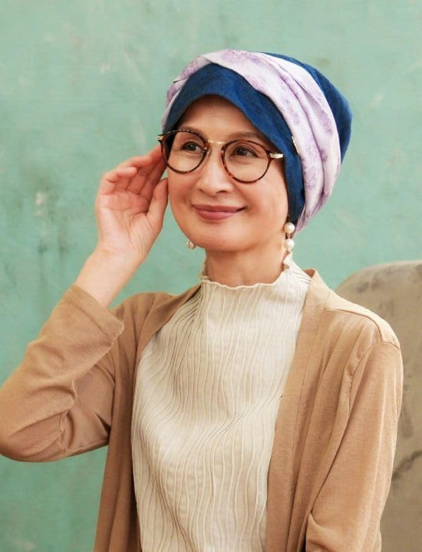 [KISS MY LIFE] Medisinsk lue, Omsorgslue, Dame, Misuzu Uta x Samarbeid, "Fyrverkeri", LUXUS, Turban for kreftmedisiner (Kurenai) (kml100155c)